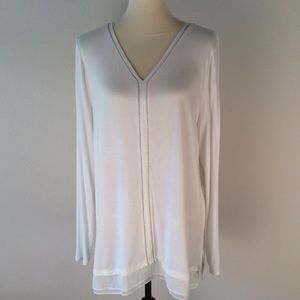 White House Black Market V Neck Top Sz XL